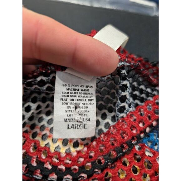 Cacia Multicolor Short Sleeve Mesh Bodysuit Women's Large - Picture 4 of 6